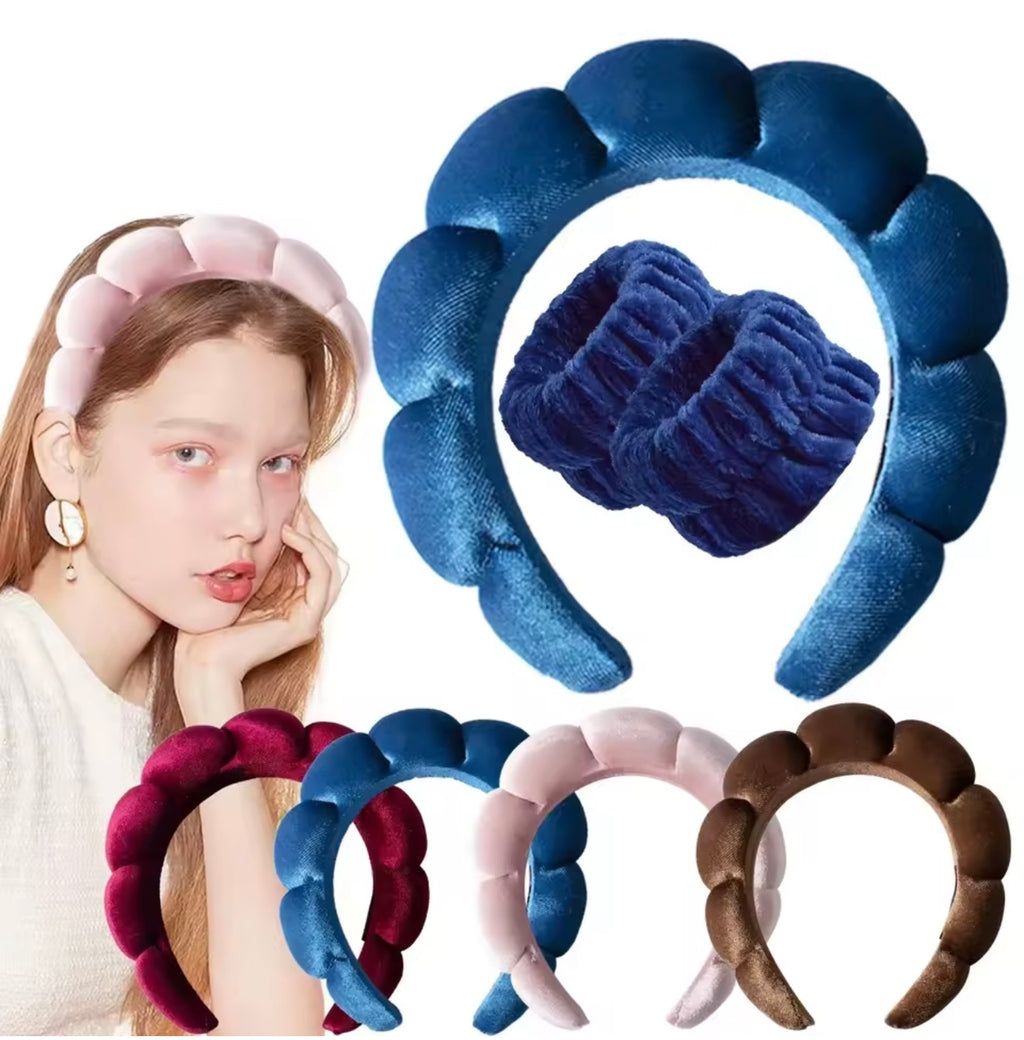 Cloud Glow Spa Set – Plush Headband & Wristband Ritual Kit